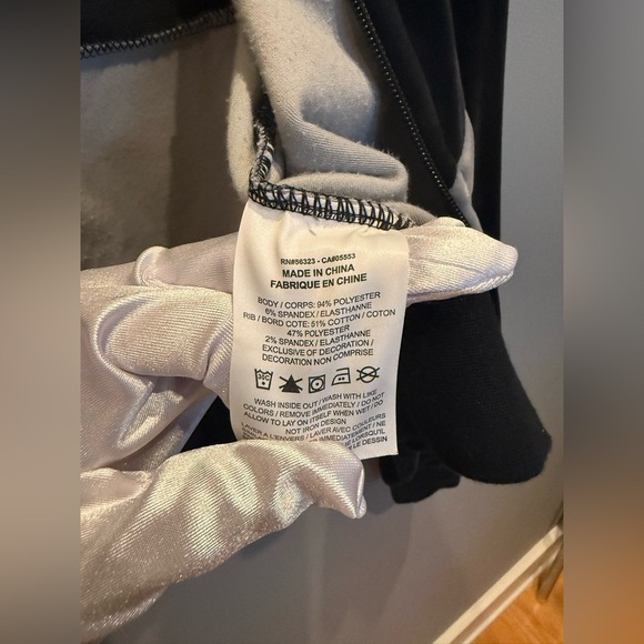 Nike Black and Gray Color Block Velour Bomber Jacket with High Collar - Picture 9 of 13